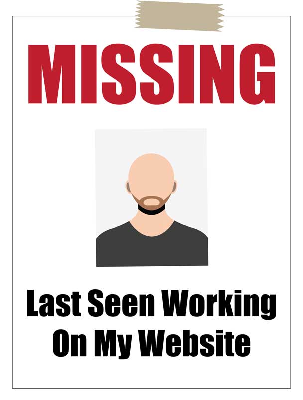 missing website designer poster
