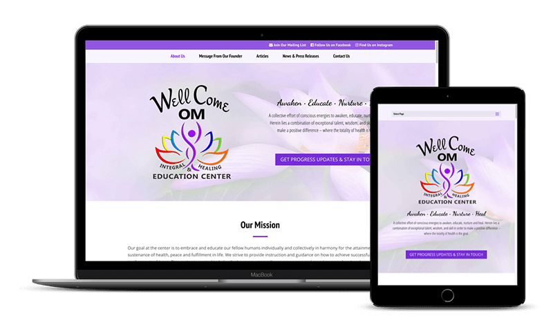 Wellcome OM Center - Website Design for Health Providers and Spas