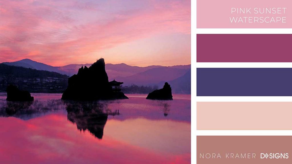 Pink Sunset Waterscape Color Palette