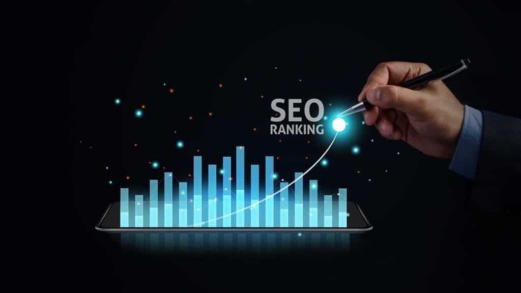 marketer business points at a graph explaining seo concepts and optimization analysis tools based on data, digital marketing, seo concepts, analytics